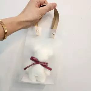 답례품 크림 곰 모양 손수건 핸드타월 불투명 포장백 세트 선물 구디백