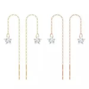 기본귀걸이 GOLD 별 큐빅 드롭 롱 체인 금 귀걸이 14K