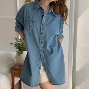 여성데님셔츠 숏 데님원피스 미디 여자셔츠 오버핏 루즈핏 청남방