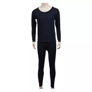블랙 스판 면 성인 남성 겨울 내복 세트 남자 내의
