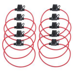 캠웨이 10PCS 퓨즈 홀더 블레이드 미니 ATM/ATC 방수 자동차 와이어 14 AWG 보트 RV 12V 20A 퓨즈용