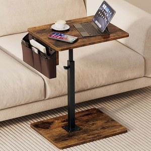 소파용 VAGUSIC 팔걸이 360 높이 트레이 TV 소파 공간용 테이블 조절 회전 작은