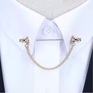 신랑 예복 정장 카라핀 남자 셔츠 체인 넥타이핀 브로치 카라바 클래식 수트 악세사리