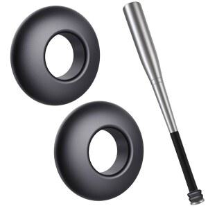 [2팩] 프로 야구 배트 그립 노브 스태커 초크 업 링 소프트볼 티볼 액세서리 - 블랙