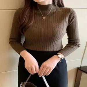 [SBD] 스타일 하프터틀넥 여자 니트 데일리 깔끔 골지