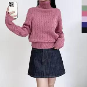 [SBD] 웨어 목폴라니트 패션 데일리 디자인 꽈배기 여자데일리픽