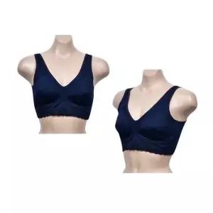 가슴밑 메쉬 흡한속건 런닝형 노몰드 브라 - 네이비 브라탑 운동브라탑 여성속옷 여자속옷