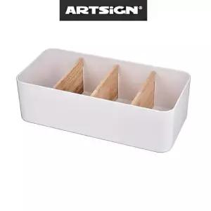 원목 다용도 수납 정리함 4칸 데스크 정리 박스 보관함 커피 상자 통 수납함 책상정리 우드