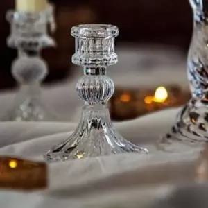 [RIZPICK]크리스탈 엔틱 개업선물 투명 촛대 향초홀더 유리촛대