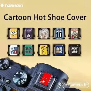 만화 플래시 핫슈 보호 커버 캡 Canon R50 Nikon Z30 Z50 Sony Fuji Olympus Pentax DSLR 카메라 용 예쁜
