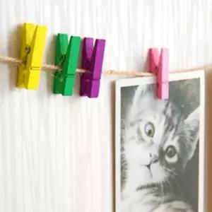 소형 나무집게 컬러 인테리어 우드 집게 3.5cm 50개
