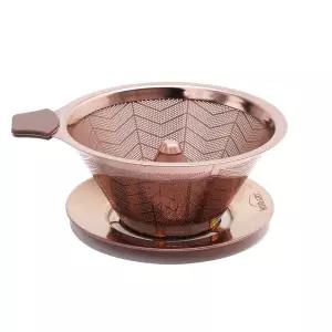 홈아트 더블월 핸드드립 스텐 커피 드리퍼 로즈골드