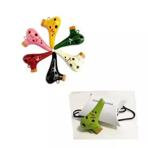 오카리나 도자기 미니 목걸이용 흰색 어린이악기 자기 소프라노 선물