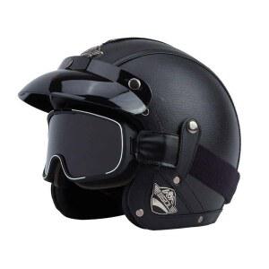 페이스헬멧 클래식 가죽 반모 스쿠터 할리 헬멧 바이크 하프