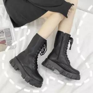 털부츠 어글리 아웃솔 키높이 미들워커 레이스업워커 LU65