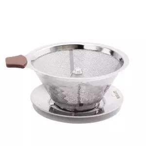 [골드스마일]홈아트 더블월 핸드드립 스텐 커피 드리퍼 실버