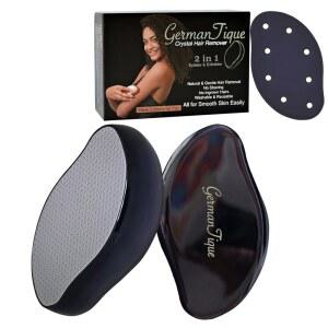 만티크 크리스탈 헤어 지우개 내추럴 리무버 면도기 없이 재사용 가능한 무통 나노 유리 제모 장치 부드러운 실키 를 위한 젠틀 에필레이터 및 각질 제거기 블랙