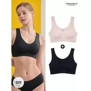 크로커다일 이너웨어쿨 인견 V넥 감탄브라 11 오트밀블랙 446276