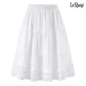 [르샵]데일리 프릴 캉캉 밴딩 미디 스커트 (DQ2WH009A)