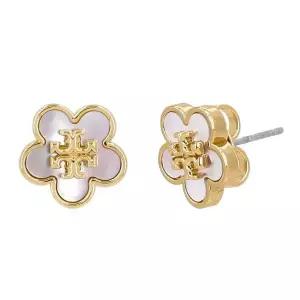 [토리버치] 키라 플라워 로고 자개 스터드 귀걸이 154741638