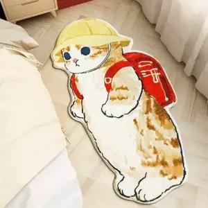 DAYA 귀여운 고양이 롱 러그 발매트 원룸 침실 침대밑 홈꾸미기 거실 카페트 현관_24899868