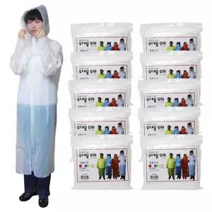행사장 일회용 우비 대량구매 10P 캠핑 성인용 우의 (WC03BA1)