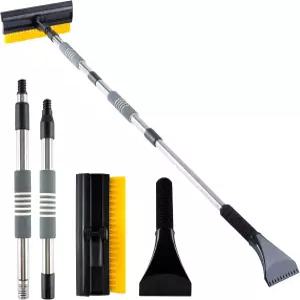 53인치 차량/SUV/트럭용 신축식 스노우 브러시 및 스 스크레이퍼 - 360° 회전식 탈착식 헤드 10인치