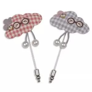 파스텔 구름 부토니에 레드