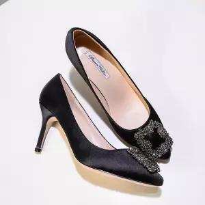 큐빅 쥬얼리 새틴 구두 로 반짝이 웨딩슈즈