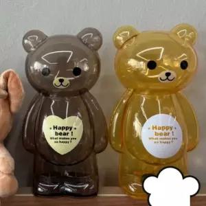 색랜덤 1개 대형 미니 투명 플라스틱 곰돌이 곰 저금