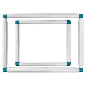 2팩 사각 자수 후프, 플라스틱 크로스 스티치 스냅 프레임, 자수용 범용 클립 프레임 세트, 크로스 스티치 퀼팅용 DIY 재봉 도구(11 x 15, 9 x 11)