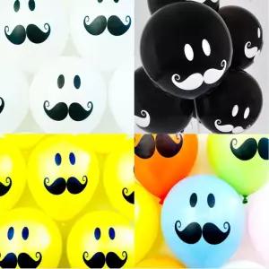 네오30cm콧수염인쇄풍선10개입 파티 풍선 장식 파티소품 셀프파티 셀프웨딩 웨딩샤워