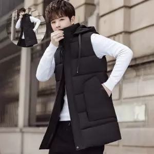 남성 후드 패딩 조끼 베이직 겨울 캐주얼 아우터