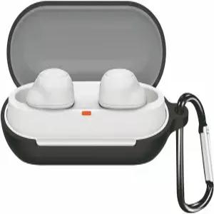 열쇠고리 커버가 있는 소니 WF-C700 보호 실리콘 케이스용 USTIYA 케이스(블랙)