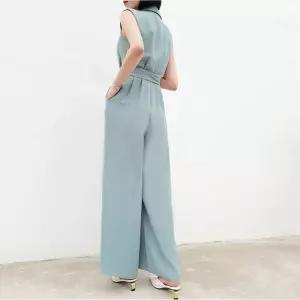 아브릴 바지 오피스룩 여성슬랙스 여름옷 하이웨스트 슬림 와이드 통 점프슈트 UNO2
