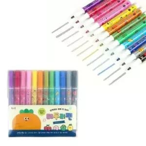 [문구/오피스] 당근친구들 테두리펜 12색 색칠놀이 미술 필기도구