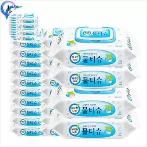 위생 깨끗한나라 페퍼민트 물티슈캡형 60매 24팩