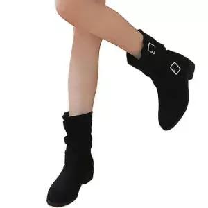 숏부츠 여성 셔링 웨스턴부츠 벨트 미들부츠 패션 슈츠