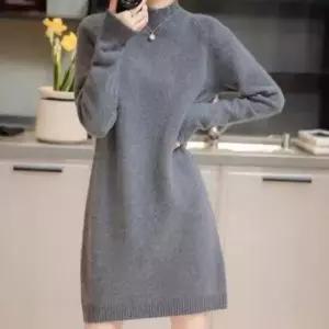 [SBD] 반목 폴라 부드러운 하프넥 원피스 여성 니트