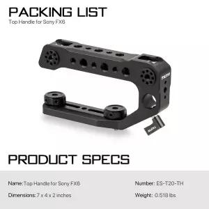 디지털 촬영보조용품 TILTA ES-T20-TH ES-T20-TH2 조절 가능한 탑 핸들 소니 FX6 LCD 모니터 브래킷 및 FX3
