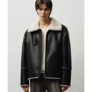 브랜드정품 드로우핏 DRAW FIT 오버사이즈 라인 무스탕 자켓 IVORY 373272