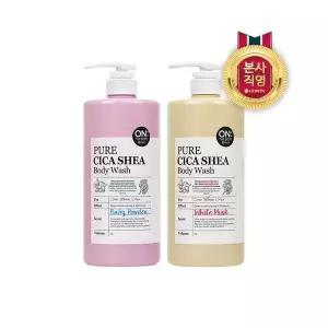 온더바디 퓨어시카 정말 순한 온가족 바디워시 1L x 2개 화이트머스크/베이비파우더 667218 708428