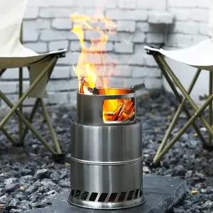 (선택 라운드 우드스토브)휴대용 라운드 우드스토브 캠핑 차박 불멍 로켓 화로대 바베큐