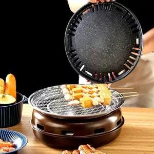 ( )캠핑 여행 낚시 피크닉 펜션 차박 숯불 그릴 화로 고기 불판 바베큐 꼬치 구이 스텐 스테인레스 팬