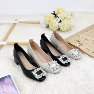 [제이시]제이시 3cm 발볼 넓은 소가죽 큐빅 통굽 구두 K445