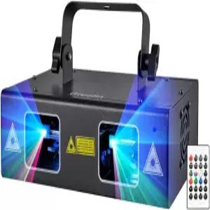 DJ 라이트 파티 조명 그루올린 RGB 풀 컬러 스테이지 음악 사운드 활성화 및 DMX 제어 패턴 프로젝터