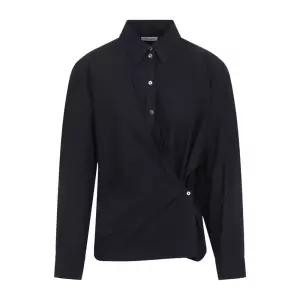 [해외]26SS  스트레이트 카라 트위스트 셔츠 SH1141 LF1500 BK998