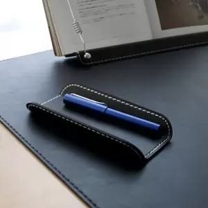 대한민국 고급 메탈 가죽 펜 홀더 트레이