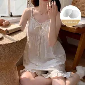 면 여름 커플잠옷세트 나시 잠옷 패드 실내복 세트 아우터 가능 ible2