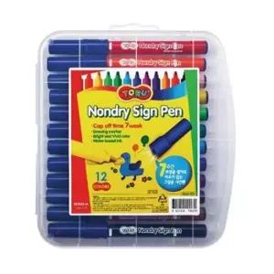 [문구] 동아 논드라이싸인펜 12색 -갑 12개입
